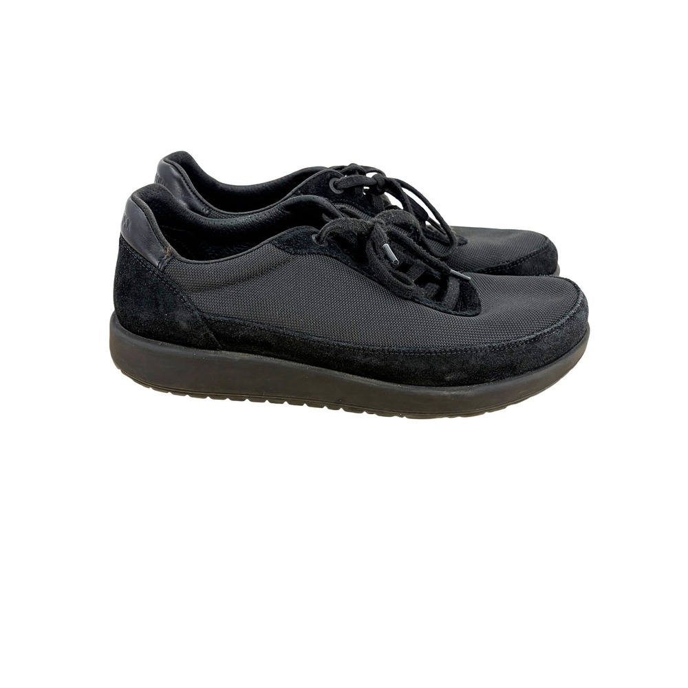 Birkenstock Bend Low Sneakers Black Textile Suede Lace Up Shoes‎ Womens